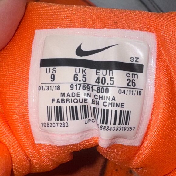 Nike Air Max 1 LX Just Do It Womens Size 9 Orange Sneakers Shoes 917691-800 - Picture 9 of 10